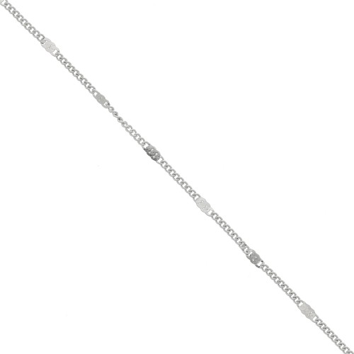 Stainless steel flat links chain trio 2 mm x1m