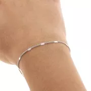 Stainless steel flat links chain trio 2 mm x1m