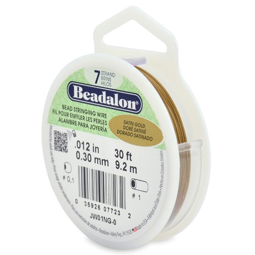 Stringing wire Gold tone 7 strands 0.30mm x9,2m