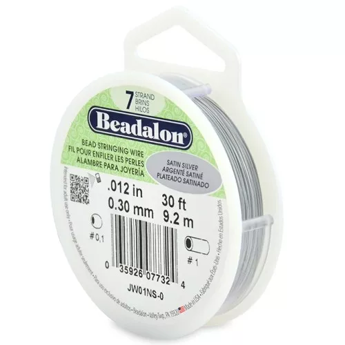 Stringing wire Silver tone 7 strands 0.30mm x9,2m
