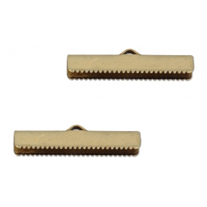 30mm Ribbon crimp ends - Bronze Tone x2