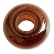 Glass beads Vintage by Puca® Rondelle 16x8 mm Dark Topaz x5|raw }}