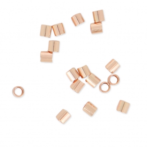 Crimp Tubes 2x2 mm Rose Gold filled x50