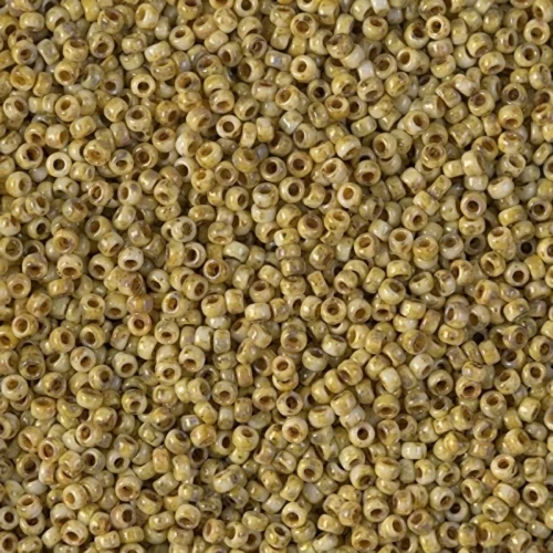 Miyuki seed beads 15/0 4512 - Opaque Yellow Picasso x8g