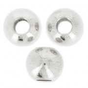 Round flattened large holes 8x7 mm - Fine silver plating x6|raw }}