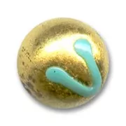 Gold foil Murano round 10mm Maya x1