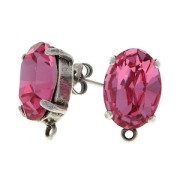 Earstuds for cabochon 4120 14x10 mm Silver Tone x2