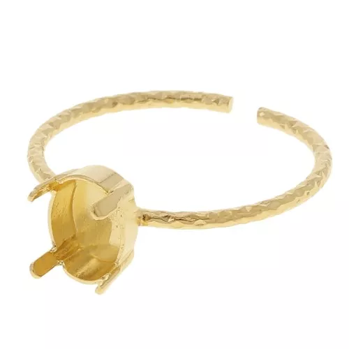 Ring for 3 PureCrystal cabochon 4122 8x6 mm Gold tone
