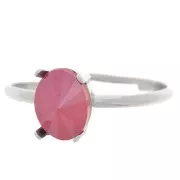 Ring for 3 cabochon 4122 8x6 mm Silver tone