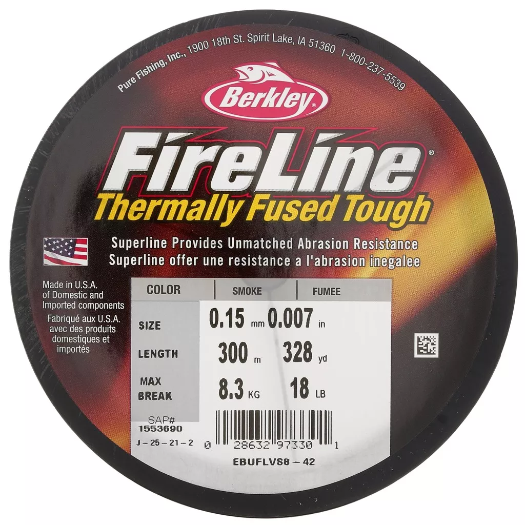 Fused Braid Fireline braided - Fused braid 0.15 mm (18LB) Smoke Grey x300 m ...