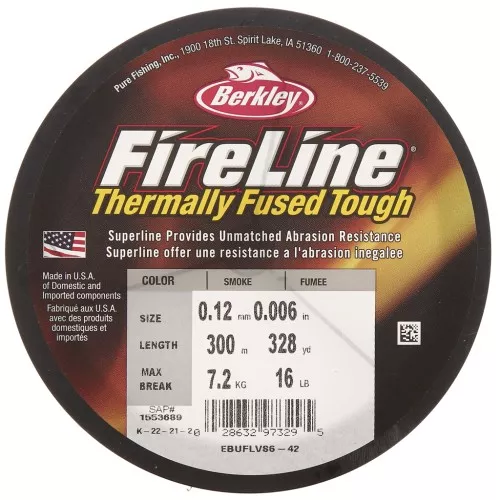 Fireline braided - Fused braid 0.12 mm (16LB) Smoke Grey x270 m