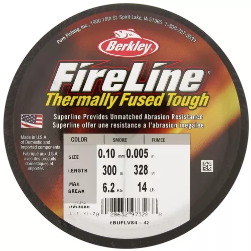Fireline braided - Fused braid 0.10 mm (14LB) Smoke Grey x300 m