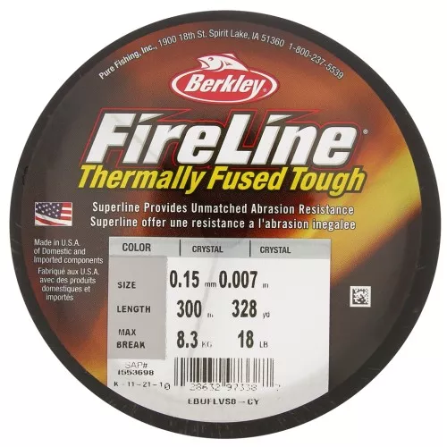 Fireline braided - Fused braid 0.15 mm (18LB) Crystal x300 m
