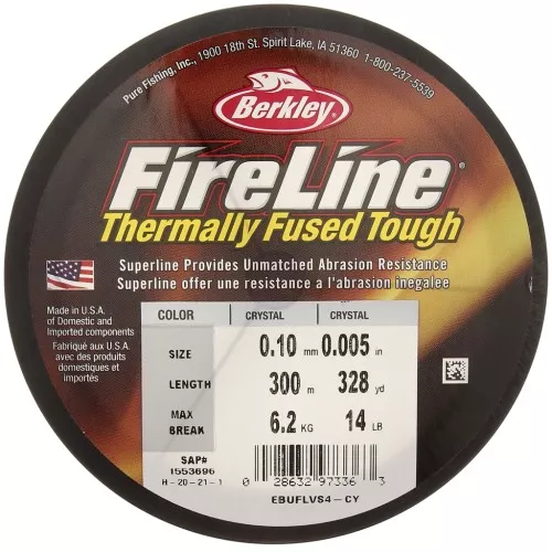 Fireline braided - Fused braid 0.10 mm (14LB) Crystal x300 m