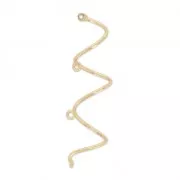 Metal spiral spacer 2 loops / 2 holes 46 mm gold tone x2
