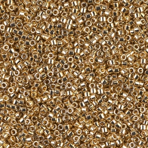Miyuki Delica 11/0 DB0034 - 24kt Gold Light Plated wholesale package 50g