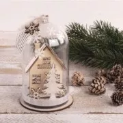 Plastic Christmas Brillant with base to decorate 8x13 cm Transparente x1