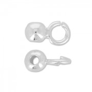 Silver beads to dangle charms 4mm x6