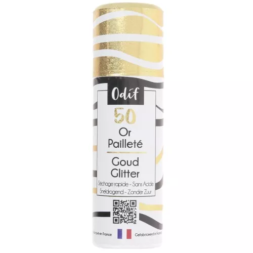 Odif No. 50 Protective Spray Varnish with Gold Glitter Finish x125 ml