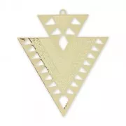 Metal triangle pendant ethnic decoration 45mm Light gold x2