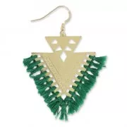 Metal triangle pendant ethnic decoration 45mm Light gold x2