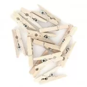 Mini Wooden Clothes Pins For House decoration 25mm Natural x75