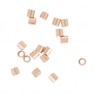 Crimp tube 925 Silver 2x2 mm rose gold plated x50