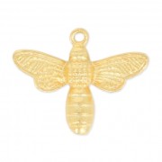 Charm of metal cast Bee 15 mm fine Gold plated x1