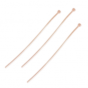 925 Sterling Silver with ball head pin  55x2x0,85 mm Rose Gold Tone x5