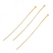 925 Sterling Silver with ball head pin  55x2x0,85 mm Gold Tone x5|raw }}