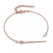 Bracelet to personnalized with beads 17.5cm Sterling Silver 925 Rosegold