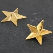 Embossed medal military star  22 mm fine Gold plated  x1