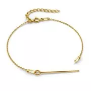 Bracelet to personnalized with beads 17.5cm Sterling Silver 925 Gold plated