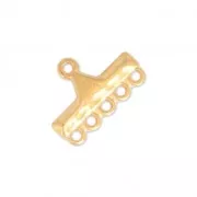 Wide spacer for bracelet 5 rows 19.5 mm fine gold plated x1