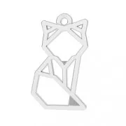 925 Sterling Silver origami fox 17 mm x1