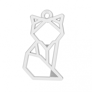 925 Sterling Silver origami fox 17 mm x1