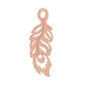 925 Sterling Silver peacock feather 20 mm rosegold plated x1|raw }}