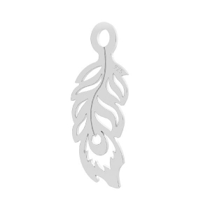 925 Sterling Silver peacock feather 20 mm x1