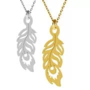 925 Sterling Silver peacock feather 20 mm x1