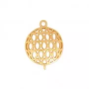 Metal spacer filigreed round 21x16 mm goldtone x1