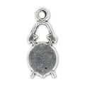 Alarm clock charm 11mm Old silver tone x1