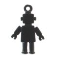 Robot charm 18x12 mm - Black satin x1