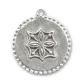 Double-face pendant 28mm Old silver tone x1