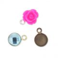 Pendant cabochon setting 6mm silver tone HQ x1
