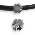 Clover Slider for 5mm cords Antique Silver Plating x1