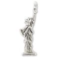 statue charm 27mm Old Silver tone x1