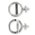 Irregular slider women symbol 19,5mm Antique Silver Plating x1