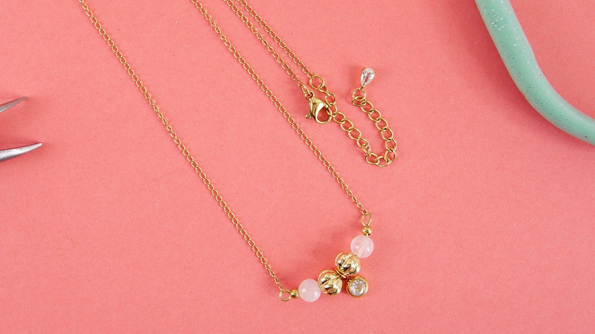 Easy pearl and chain necklace tutorial
