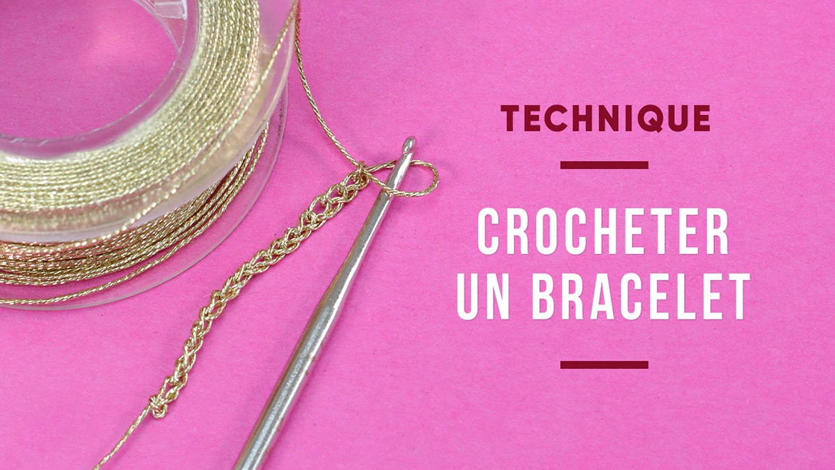 Make a crochet bracelet or necklace in chain stitch Make a crochet bracelet or necklace in chain stitch