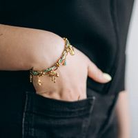 bracelet en acier inox avec strass